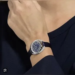 Swarovski | Accessories | Swarovski Duo Blue Leather Strap  display picture 3